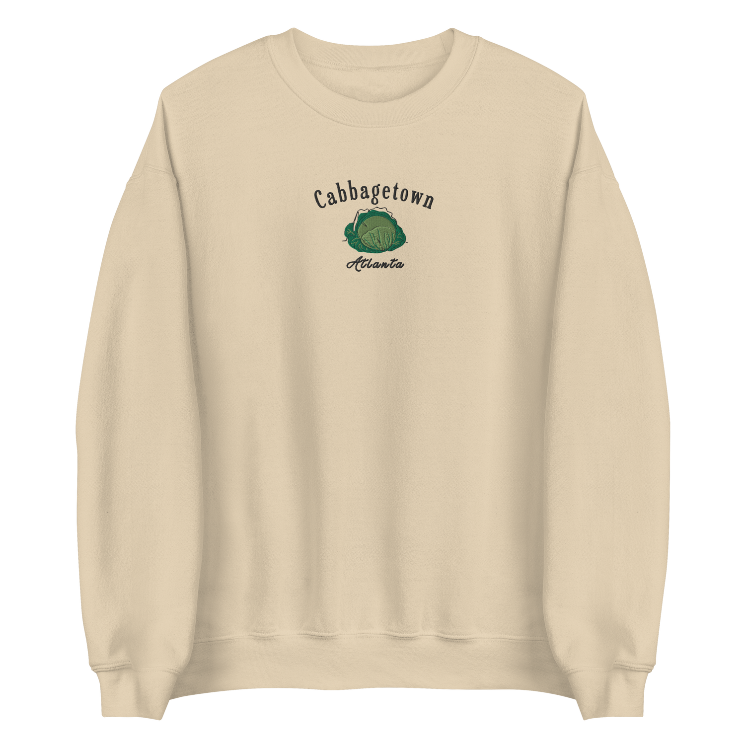 The &quot;Cabbagetown Classic Sweater&quot; - a vintage-inspired, embroidered piece celebrating the historic charm of Atlanta&