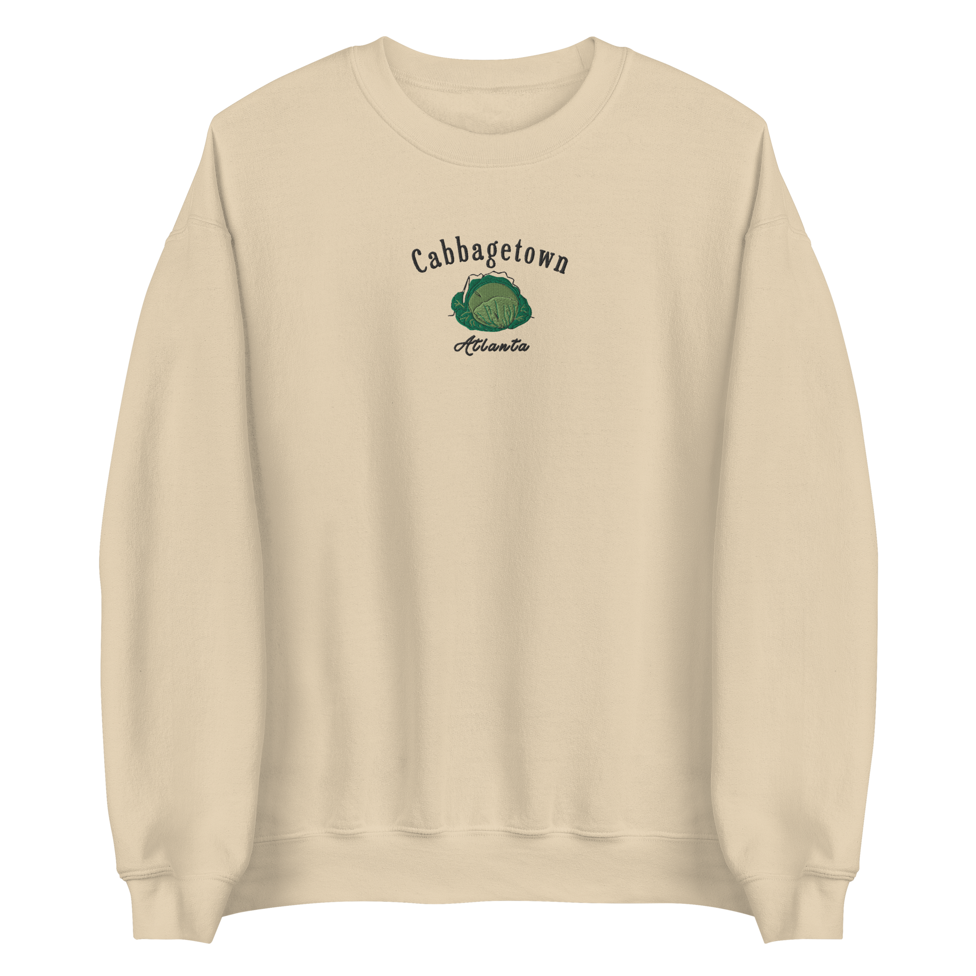 The &quot;Cabbagetown Classic Sweater&quot; - a vintage-inspired, embroidered piece celebrating the historic charm of Atlanta&