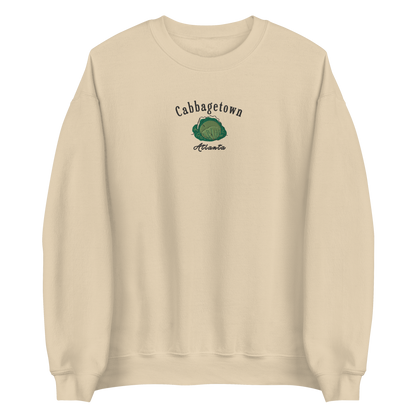 The &quot;Cabbagetown Classic Sweater&quot; - a vintage-inspired, embroidered piece celebrating the historic charm of Atlanta&