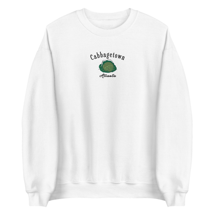 The &quot;Cabbagetown Classic Sweater&quot; - a vintage-inspired, embroidered piece celebrating the historic charm of Atlanta&