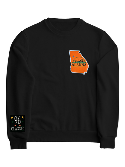 MiddleGrounds-Atlanta-apparel-and-clothing-1996-Classic-Georgia-state-outline-crewneck-urban-branded-merch-featuring-Atlanta-skyline-design